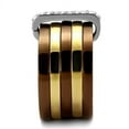 thumbnail image 4 of TK2601 - Three Tone IPÃ¯¼Ë†IP Gold & IP Light coffee & High Polished) Stainless Steel Ring with Top Grade Crystal in Clear, 4 of 4