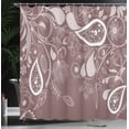 thumbnail image 3 of Ambesonne Paisley Shower Curtain, Swirling Branch and Floral, 69"Wx75"L, Mauve Taupe, 3 of 4