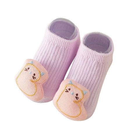 

Yinguo Spring And Summer Children Toddler Shoes Boys And Girls Socks Shoes Light And Breathable Solid Color Soft And Comfortable Cartoon Letter Pattern Purple S