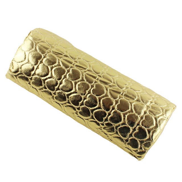 Coussin d'Ongle Amovible Support d'Art d'Ongle Portable Réutilisable Coussin de Manucure Repose-Mains d'Ongle Portable Coussin de Manucure Coloré, Doré