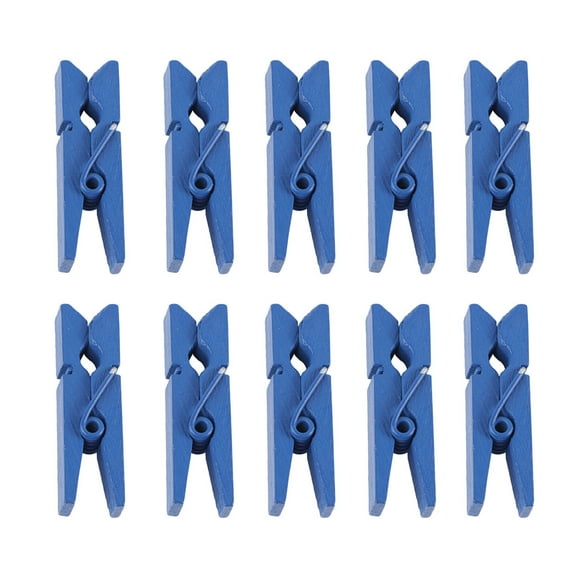 FRCOLOR Mini Clip 30 Pcs Pinces à Collations en Bois Couleur Bonbon pour Maison École Bureau Mazarine, 1.38"X0.28"X0.39 Pouces