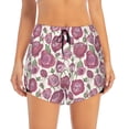 thumbnail image 2 of Xecao's Rose Flowers for a double-layer running short for women, perfect for gym, tennis, and more, featuring a convenient pocket., 2 of 9