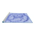 thumbnail image 2 of Ahgly Company Machine Washable Indoor Square Abstract Blue Contemporary Area Rugs, 5' Square, 2 of 4