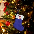 thumbnail image 2 of Moocorvic 26 Initial Letter Blue Christmas Stocking, Embroidered Letter Velvet Christmas Tree Decoration(R), 2 of 6