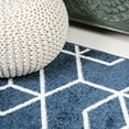 thumbnail image 6 of JONATHAN Y SUPERSOFT 2 x 8 Runner Rug, Tumbling Blocks Modern Geometric - Navy/White, SEU101H-28, 6 of 8