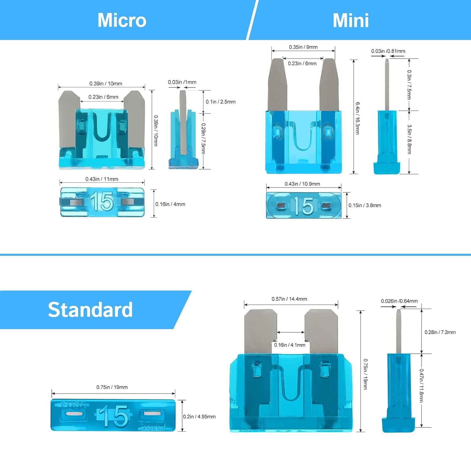 MMIZTFC 300Pcs Car Fuse Assortment Kit, Auto Fuses,Micro Fuse for Car/RV/Truck/Motorcycle