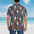 thumbnail image 4 of Bingfone Men's Short Sleeve Button Down Shirts Hawaiian Forest Cute Owl Printed Beach Shirt, 4 of 7