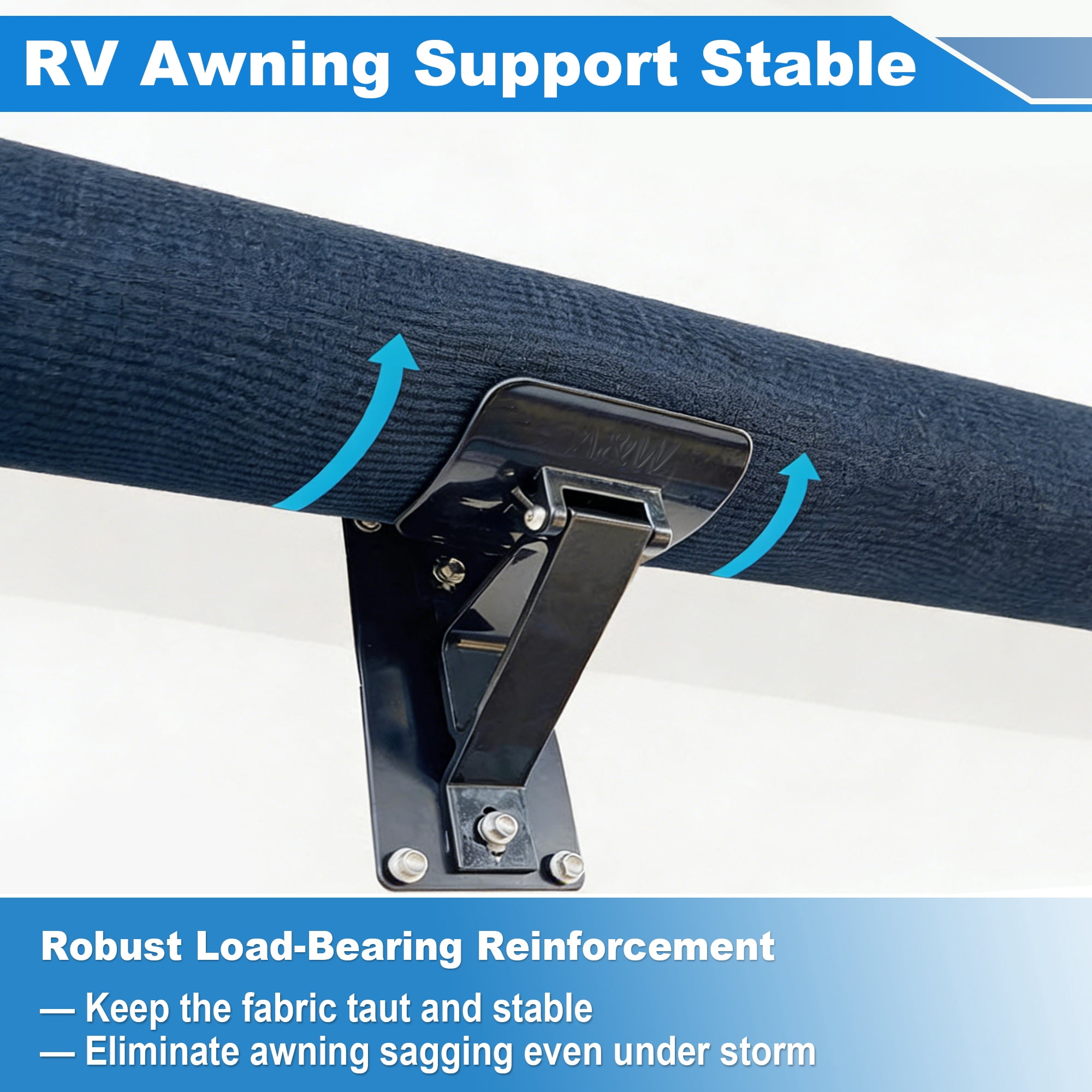 Unique Bargains RV Awning Support Roller Cradle Center Bracket Black