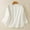 White, variant on Olyvenn Cotton Linen Shirts for Women Button Down Long Sleeve Blouses Round Neck Trendy Side Slit Loose Comfort Shirt Tops Purple S