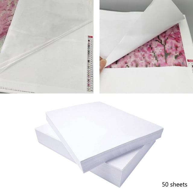 50 piezas de papel de liberación de pintura de diamante 5D, reemplazo de cubierta de papel antiadherente para taladros completos y parciales, 148x210MM BLESIY Papel de liberación