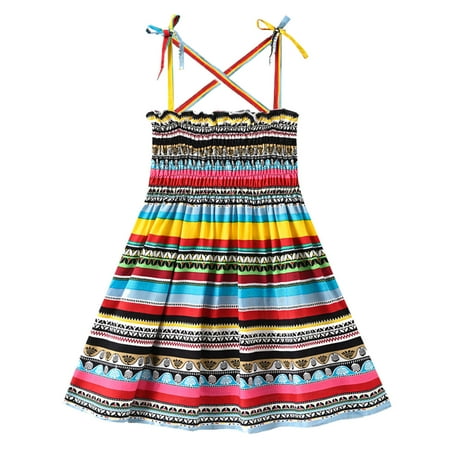 

ZHAGHMIN Easter Dress Summer Fashion Dress Floral Dresses Adjustable Strap Ruffled Dress Sleeveless Beach Sundress With Necklac Girls Female Beach Skirt Baby Mini Dress Kids Fall Clothes Gir
