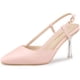 thumbnail image 1 of Zapatos de tacón de aguja con puntera en punta y tira trasera para mujer rosa, EE. UU. 10, 1 of 6