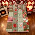 thumbnail image 4 of Erosebridal Floral Patchwork King Sheets, Rose Plaid Bedding, Tan Red, Christmas Reversible, 4 Pieces, 1 Flat Sheet, 1 Fitted Sheet and 2 Pillowcases, 4 of 6
