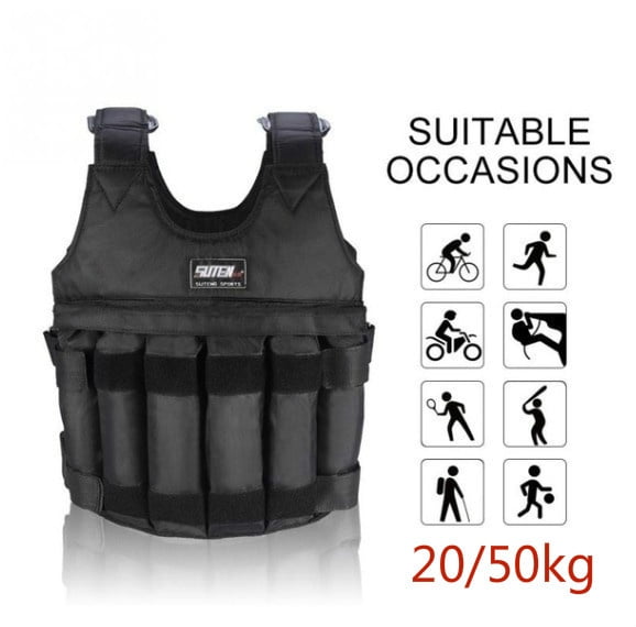20/50kg Loading Adjustable Weighted Vest Training Exercise Waistcoat J7I9 