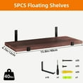 thumbnail image 2 of Fairy Floating Shelves, Rustic Wood Wall Storage Shelves Set of 5, 15.7in x 4.7in x 0.6in, Walnut Red Brown, 2 of 7