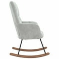 thumbnail image 2 of vidaXL Fauteuil Berçant en Velours Gris Clair, 2 of 5