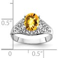 thumbnail image 2 of 14K White Gold 8X6mm Oval Citrine Checker Ring (Size 6) Made In United States y4697cc, 2 of 5