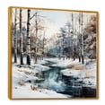 thumbnail image 2 of Designart "Winter Scenery: River In The Forest" Forest Floater Framed Wall Art Prints, 2 of 5