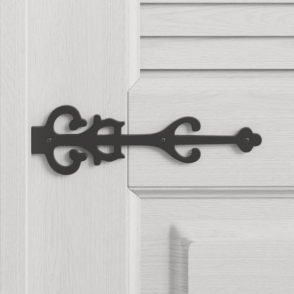 Renovators Supply Black Wrought Iron Garage Door Decorative Hardware 11 in Rust Resistant Dummy Strap Hinge w/Screws