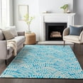thumbnail image 6 of Addison Rugs Mayfield Washable Coastal Dotted Arches Aqua Rectangle Rug, 5' x 7'6", 6 of 6