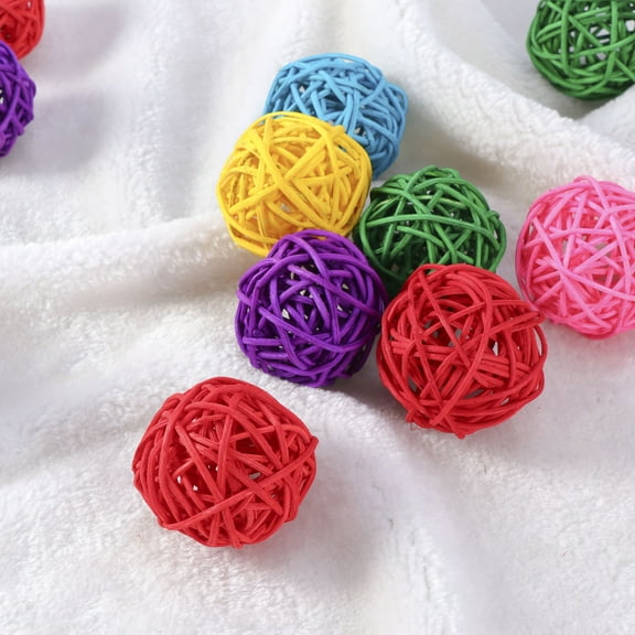 GETAJGHSD 10Pcs Wicker Rattan Balls Decorative Spheres Home Decorations Assorted Color Simple Design For Women 1.2in