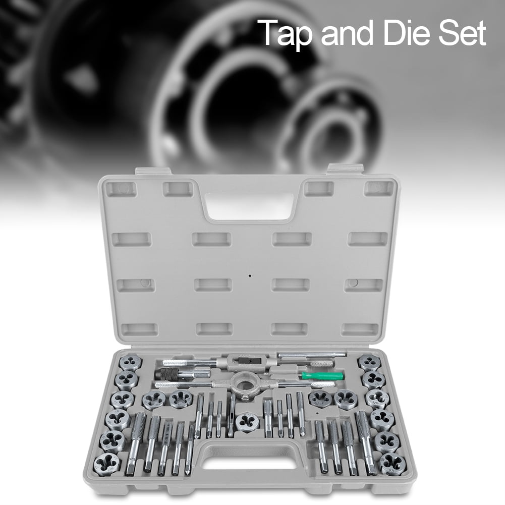 Zyyini Tapping Tool, Tap Wrench,40Pcs M3- Screw Nut Tap and Die Set with Wrenches and Thread Gauge Heavy Duty Hand Tools