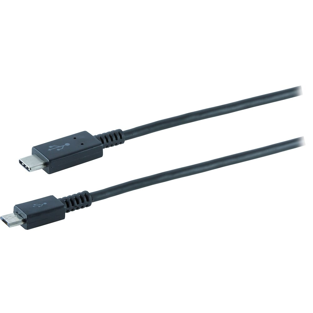Staples 3.3' USBC 2.0 to Micro USB Charge/Sync Cable Black 1917068