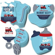 Big Dot of Happiness Railroad Party Crossing - 4 Steam Train Baby Shower Games - 10 Cards Each - Gamerific Bundle