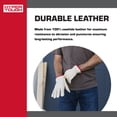 thumbnail image 3 of Hyper Tough Leather Work Gloves, Cowhide Leather, Beige, Large (HT1250L), 3 of 7
