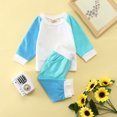 thumbnail image 2 of Otqutp Toddler Girls Boys Winter Long Sleeve Pullover Tops Long Pants 2PCS Outfits Clothes Set for Baby Clothes Cotton Underwear Set for 0-13 Years(Blue-A,12-13 Years), 2 of 6