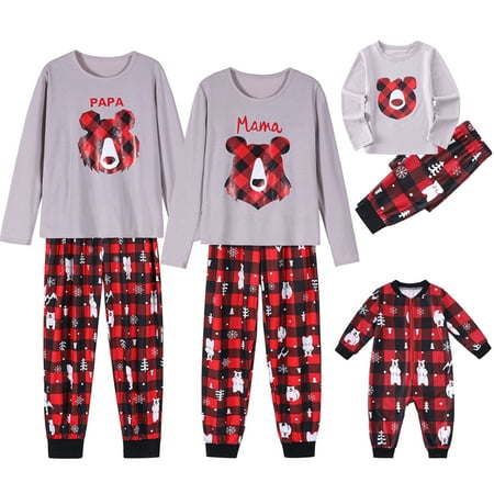 

QILINXUAN Family Christmas Pjs Matching Sets Holiday Matching Pajamas Red Plaid Pajamas Set for Couples Dad Mom Kids Baby