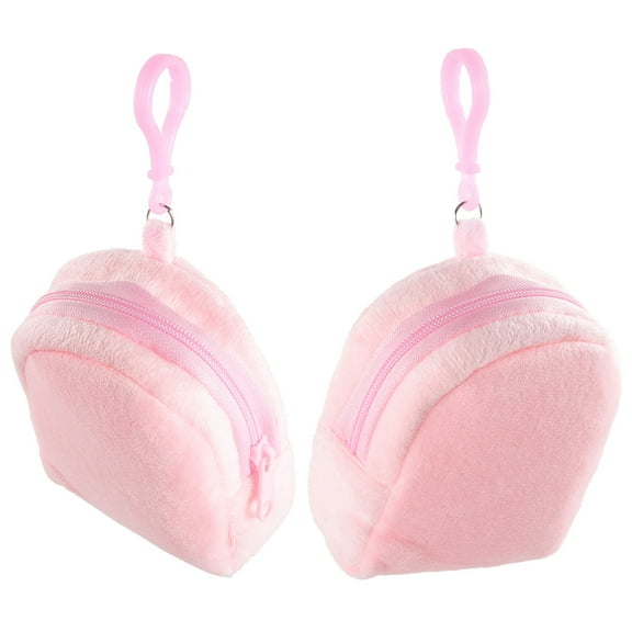 PTOOTP 2 Pcs Lipstick Bag Keychain Plush Pouch Simple Design for Outdoor Activities Back to School