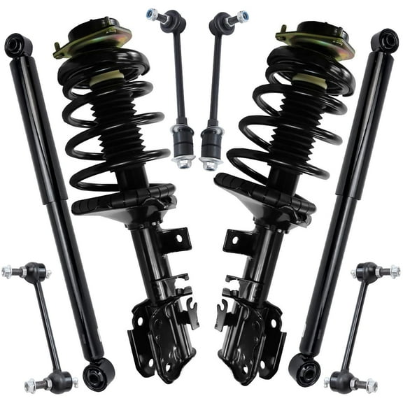 Detroit Axle - 8pc Struts Shocks Suspension Kit for 2002 2003 2004 Nissan Pathfinder INFINITI QX4, 2 Front Struts with Coil Spring 2 Rear Shock Absorbers 4 Front Rear Sway Bar End Links Replacement
