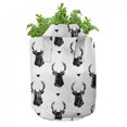 thumbnail image 3 of Deer Grow Bags 5-Pack, Monochrome Animal Head, Heavyduty Fabric Pots with Handles for Plants, 2 Sizes, Black White, by Ambesonne, 3 of 3