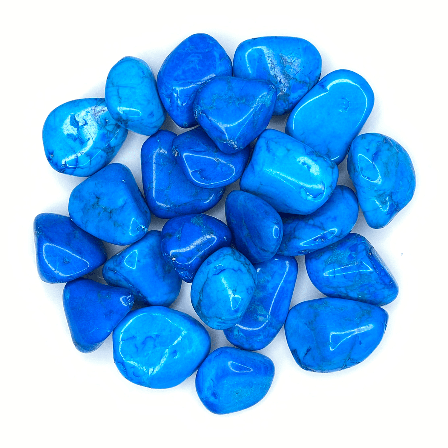 3/4" Zentron™ Crystals 1/2 Pound Bulk Tumbled Blue Howlite 
