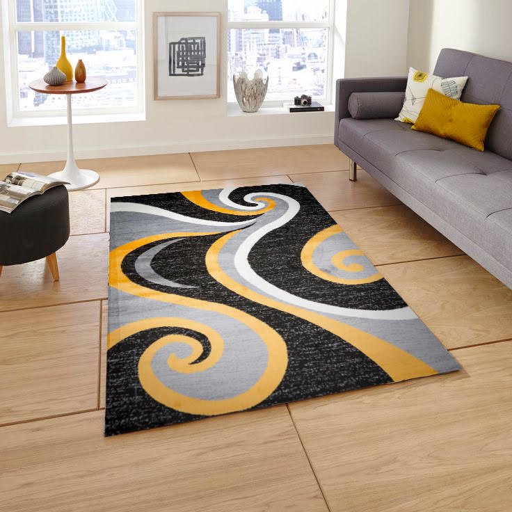 McKenzie Area Rug F 7501 GrayYellow 2' x 3'