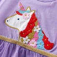 thumbnail image 5 of WIBACKER 2-7T Little Girls Short Sleeve Dress Party Cotton Summer Appliques Unicorn Tulle Dresses, 5 of 7