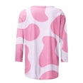 thumbnail image 4 of SOOMLON Pink Breast Cancer Survivor Gifts for Women Mom Cancer Awareness Pullover Tops Pink Ribbon Breast Cancer Awareness T-Shirt Breast Cancer Clothing Women 3/4 Sleeve Crew Neck L, 4 of 5