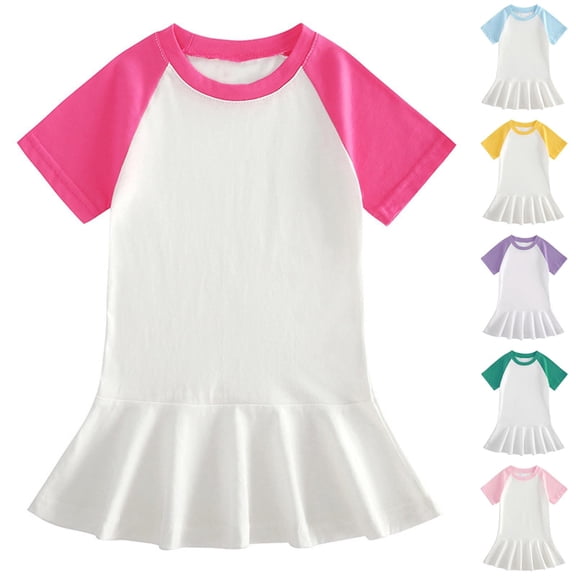 Swuxness Girl's Casual Sleeveless Princess Dress, Toddler Dresses, Girls Round Neck ColorDress with Pleated Skirt Comfortable Soft Breathable Lightweight Dress Light Blue, 2-3 Years