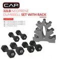 thumbnail image 3 of CAP Barbell 32 lb Neoprene Dumbbell Set with Rack, Black, 3 of 10