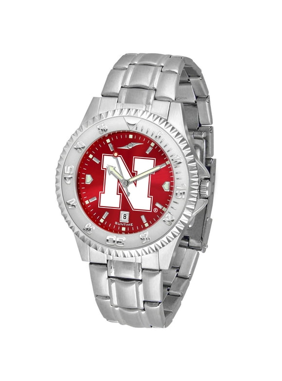 Scarlet Nebraska Huskers Competitor Steel AnoChrome Watch