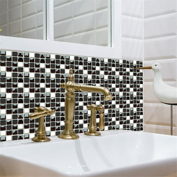 10 Pieces Mosaics Tile Stickers Peel And Stick Waterproof Self Adhesive Granites Flooring 3D Wall Tile Stickers For Kitchen Bathroom Living Room
