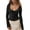 Black, variant on Long Sleeve Women's Sexy Scoop Neck Crop Tops Slim Fit Lace Blouses