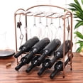 thumbnail image 1 of Estante para vinos Tendencias No requiere ensamblaje Elegante y elegante moderno Colgador de Soporte apilable de 2 niveles para Bronce Macarena Estante para vino Estante para vino, 1 of 8