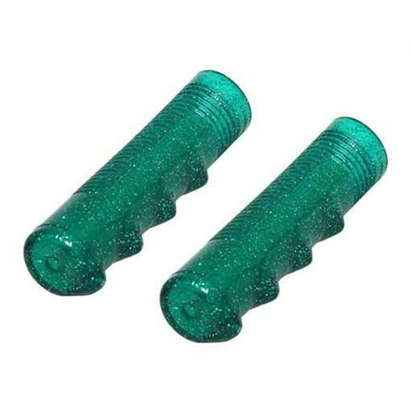 Lowrider Grips Sparkle/Green. Bike grips, bicycle grips, lowrider grips, beach cruiser grips, mountain bike grips