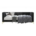 thumbnail image 3 of Home Design Elsie Twin Daybed with Corduroy Velvet Upholstery, Vertically Stitched Tufting, Stylish and Versatile Seating or Sleeping Solution, Black, 3 of 5