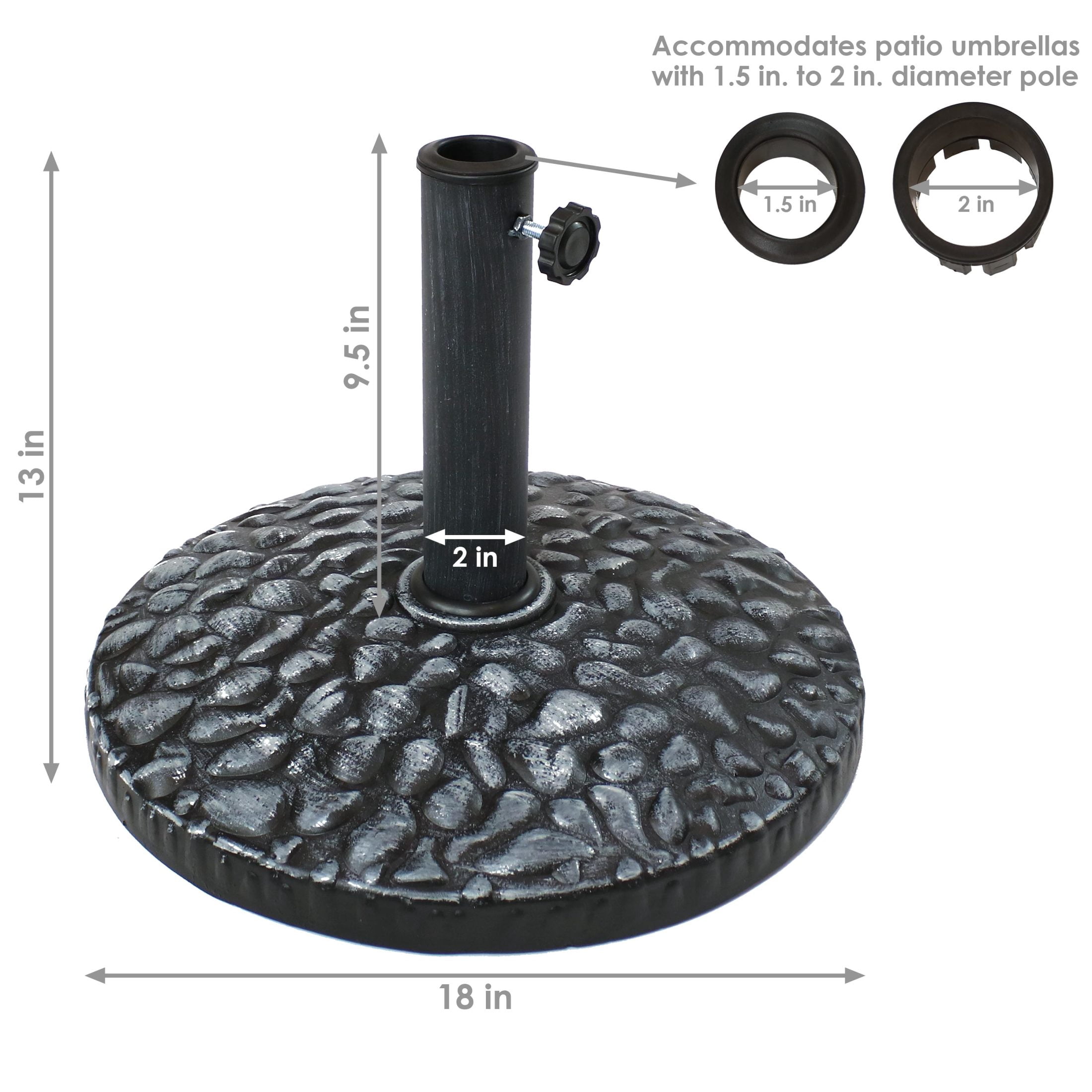 Sunnydaze 23 lb Gray Round Resin Market Umbrella Base