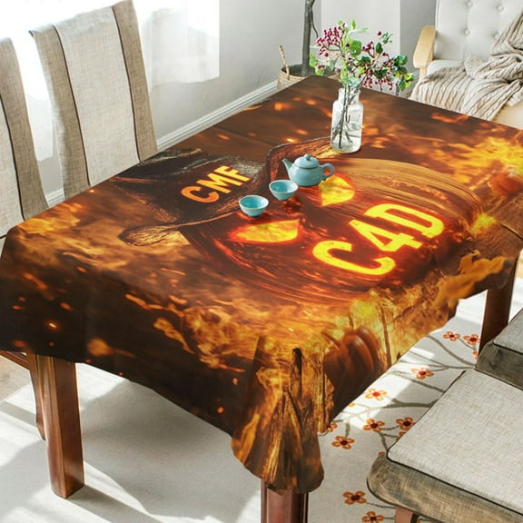 BZSMCE Square Tablecloth Anger Halloween Pumpkin Pattern Tableclothes