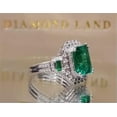 thumbnail image 2 of HOOUN Luxury Silver Plated Rings Women Cubic Zircon Wedding Jewelry Gift Sz 6-10-7-Green#1, 2 of 3