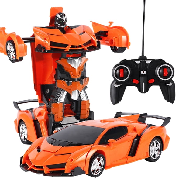 Rc Car Driving Sports Cars Drive Deformation Robot Model Remote Control Car Rc Fighting Toy Gift 2 En 1 Yuarrent EL018078-02